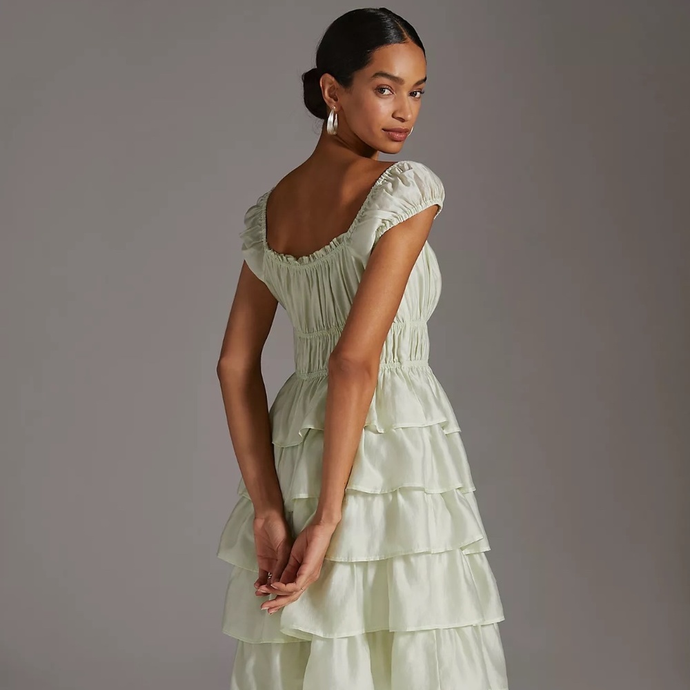 **NWT**Ruffled & Tiered Midi Dress